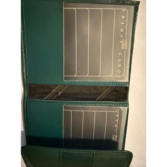 Rolfs Unisex Leather Flap Coin Pocket Tri-fold Card Holder Wallet Green OS NWOT - Picture 6 of 7